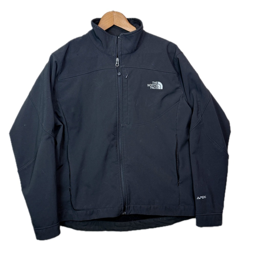 The North Face Apex Bionic Softshell Jacket Mens Black Zip‎ Windproof Coat XL